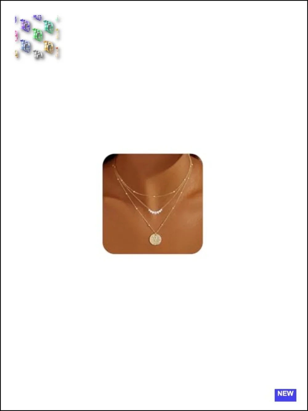 14K Gold Plated Layered Necklace Set with Cubic Zirconia